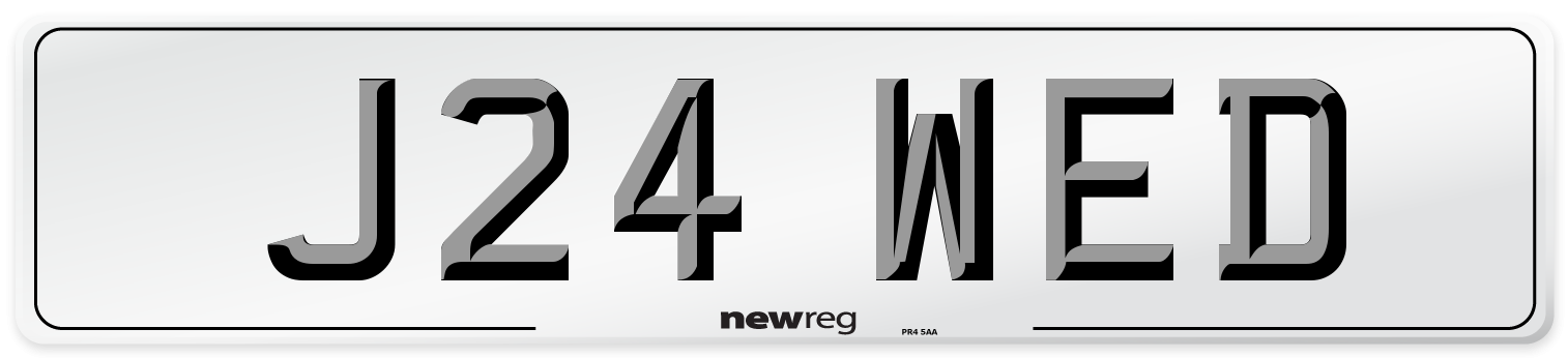 J24 WED Number Plate from New Reg